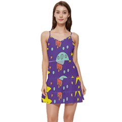 Card-with-lovely-planets Short Frill Dress by Salman4z