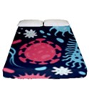Seamless-pattern-microbes-virus-vector-illustration Fitted Sheet (Queen Size) View1