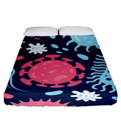Seamless-pattern-microbes-virus-vector-illustration Fitted Sheet (king Size) by Salman4z