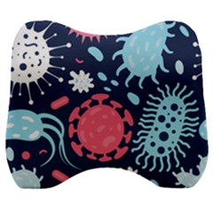 Seamless-pattern-microbes-virus-vector-illustration Velour Head Support Cushion by Salman4z
