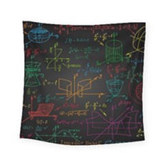 Mathematical-colorful-formulas-drawn-by-hand-black-chalkboard Square Tapestry (small) by Salman4z