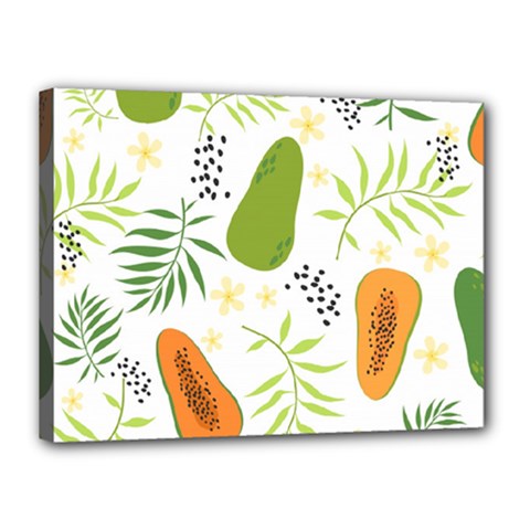 Seamless-tropical-pattern-with-papaya Canvas 16  X 12  (stretched) by Salman4z