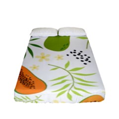 Seamless-tropical-pattern-with-papaya Fitted Sheet (full/ Double Size) by Salman4z