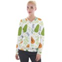Seamless-tropical-pattern-with-papaya Velvet Zip Up Jacket View1