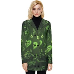 Bacteria-virus-seamless-pattern-inversion Button Up Hooded Coat  by Salman4z
