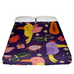 Exotic-seamless-pattern-with-parrots-fruits Fitted Sheet (california King Size) by Salman4z