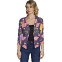 Exotic-seamless-pattern-with-parrots-fruits Women s Casual 3/4 Sleeve Spring Jacket View1