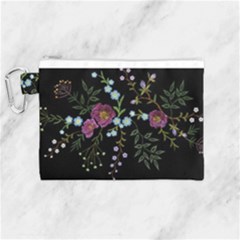 Embroidery-trend-floral-pattern-small-branches-herb-rose Canvas Cosmetic Bag (medium) by Salman4z