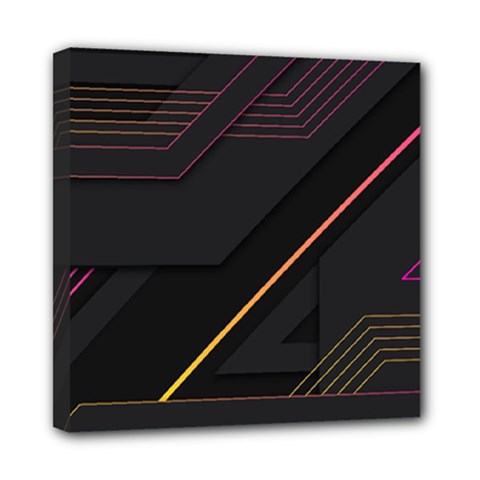 Gradient-geometric-shapes-dark-background Mini Canvas 8  X 8  (stretched) by Salman4z