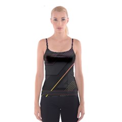 Gradient-geometric-shapes-dark-background Spaghetti Strap Top by Salman4z