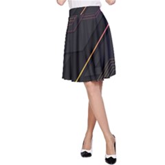 Gradient-geometric-shapes-dark-background A-line Skirt by Salman4z