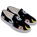 Cute-owl-doodles-with-moon-star-seamless-pattern Men s Canvas Slip Ons View3