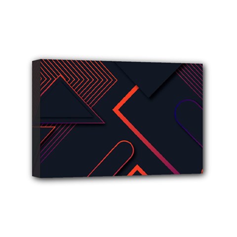 Gradient-geometric-shapes-dark-background-design Mini Canvas 6  X 4  (stretched) by Salman4z