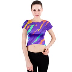 Multicolored-abstract-background Crew Neck Crop Top by Salman4z