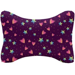 Colorful-stars-hearts-seamless-vector-pattern Seat Head Rest Cushion by Salman4z