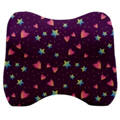 Colorful-stars-hearts-seamless-vector-pattern Velour Head Support Cushion by Salman4z