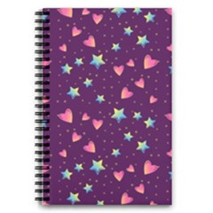 Colorful-stars-hearts-seamless-vector-pattern 5 5  X 8 5  Notebook by Salman4z