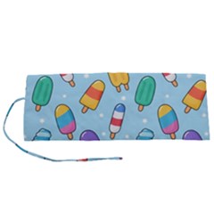 Cute-kawaii-ice-cream-seamless-pattern Roll Up Canvas Pencil Holder (s) by Salman4z