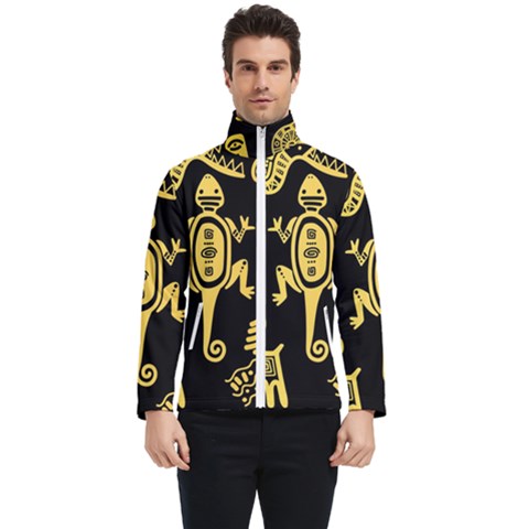 Mexican-culture-golden-tribal-icons Men s Bomber Jacket by Salman4z