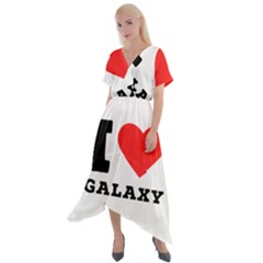 I Love Galaxy  Cross Front Sharkbite Hem Maxi Dress by ilovewhateva