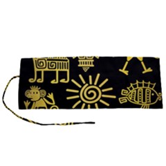 Maya-style-gold-linear-totem-icons Roll Up Canvas Pencil Holder (s) by Salman4z