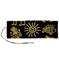 Maya-style-gold-linear-totem-icons Roll Up Canvas Pencil Holder (m) by Salman4z