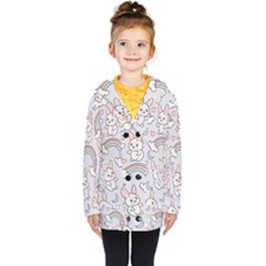 Seamless-pattern-with-cute-rabbit-character Kids  Double Breasted Button Coat by Salman4z