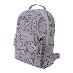 Seamless-pattern-with-cute-rabbit-character Flap Pocket Backpack (large) by Salman4z