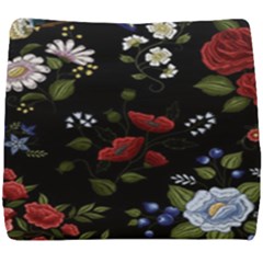 Floral-folk-fashion-ornamental-embroidery-pattern Seat Cushion by Salman4z