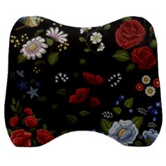 Floral-folk-fashion-ornamental-embroidery-pattern Velour Head Support Cushion by Salman4z