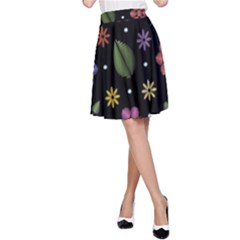 Embroidery-seamless-pattern-with-flowers A-line Skirt by Salman4z