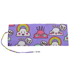 Cloud-seamless-pattern -- Roll Up Canvas Pencil Holder (s) by Salman4z