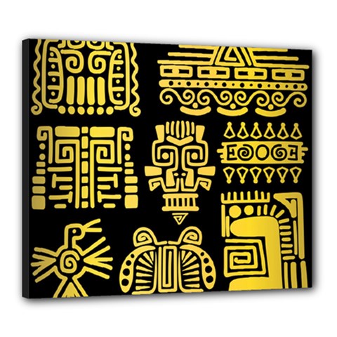 American-golden-ancient-totems Canvas 24  X 20  (stretched) by Salman4z