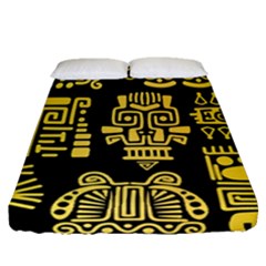 American-golden-ancient-totems Fitted Sheet (queen Size) by Salman4z