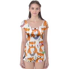 Cute-colorful-owl-cartoon-seamless-pattern Boyleg Leotard  by Salman4z
