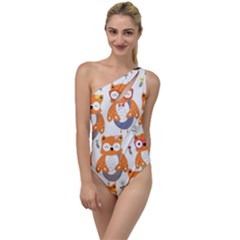 Cute-colorful-owl-cartoon-seamless-pattern To One Side Swimsuit by Salman4z