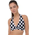 Chess-board-background-design Halter Plunge Bikini Top View1