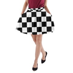 Chess-board-background-design A-line Pocket Skirt by Salman4z