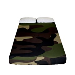 Texture-military-camouflage-repeats-seamless-army-green-hunting Fitted Sheet (full/ Double Size) by Salman4z