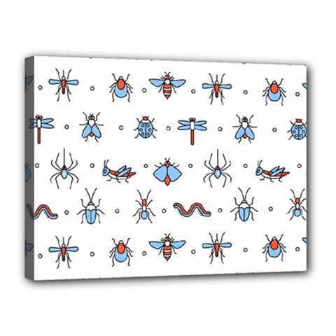 Insects-icons-square-seamless-pattern Canvas 16  X 12  (stretched) by Salman4z