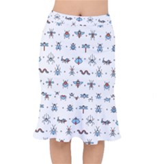 Insects-icons-square-seamless-pattern Short Mermaid Skirt by Salman4z