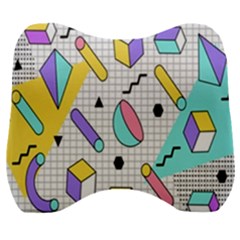Tridimensional-pastel-shapes-background-memphis-style Velour Head Support Cushion by Salman4z