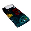 Seamless-pattern-hand-drawn-with-vehicles-buildings-road Fitted Sheet (Single Size) View2