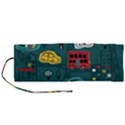 Seamless-pattern-hand-drawn-with-vehicles-buildings-road Roll Up Canvas Pencil Holder (M) View1