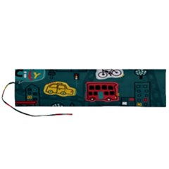 Seamless-pattern-hand-drawn-with-vehicles-buildings-road Roll Up Canvas Pencil Holder (l) by Salman4z