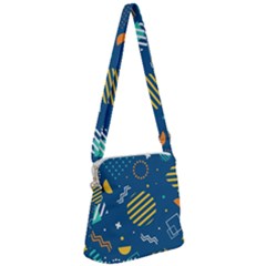 Flat-design-geometric-shapes-background Zipper Messenger Bag by Salman4z