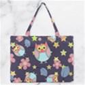 Owl-stars-pattern-background Zipper Medium Tote Bag View1