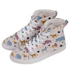 Wild Animals Seamless Pattern Men s Hi-top Skate Sneakers by pakminggu