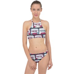 Music Symbols Rock Music Seamless Pattern Racer Front Bikini Set by pakminggu