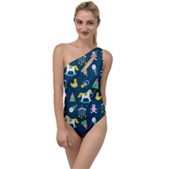 Cute Babies Toys Seamless Pattern To One Side Swimsuit by pakminggu